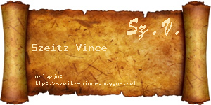 Szeitz Vince névjegykártya
